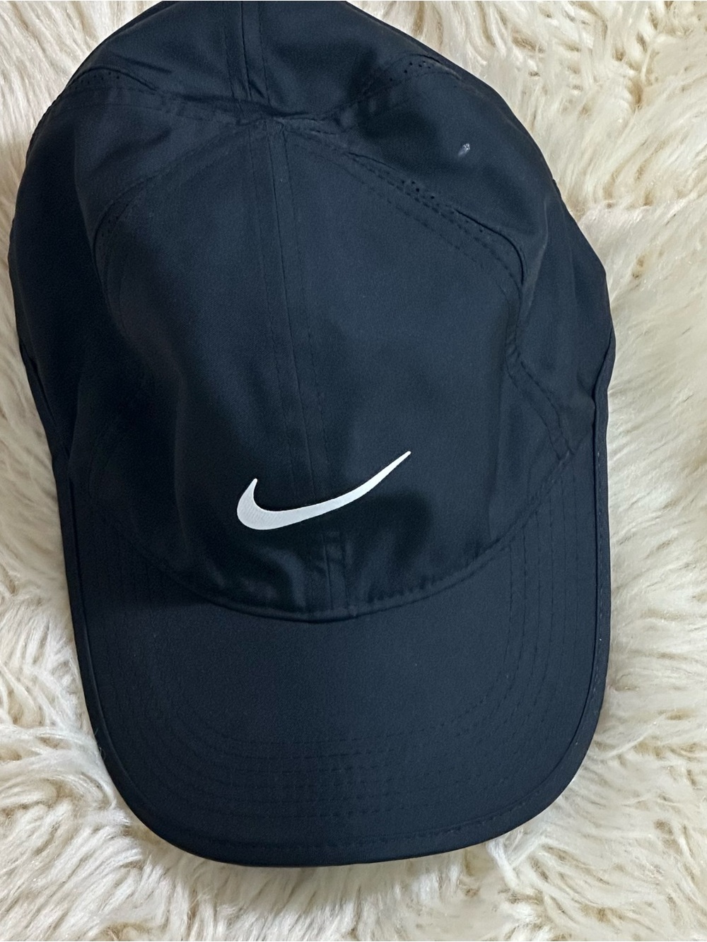 Nike Black Hat with White Swoosh